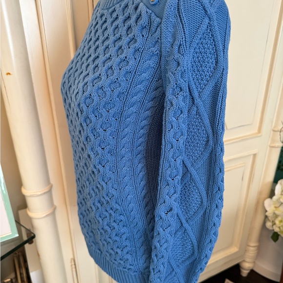 Tory Burch Blue Cable Knit Sweater - Picture 3 of 11